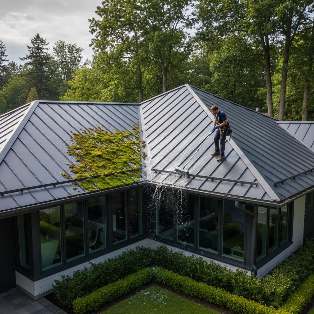 Why Moss Now Requires Quarterly Metal Roof Cleaning